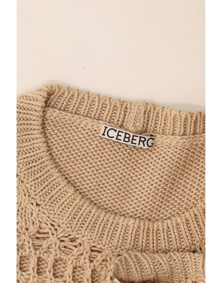 Iceberg Damen-Pullover, kurzärmelig, Rundhalsausschnitt, Gr. 40, Größe L, Beige