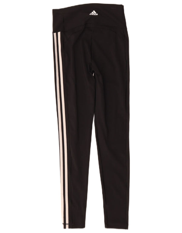 Adidas Damen Leggings UK 12/14 Medium Schwarz