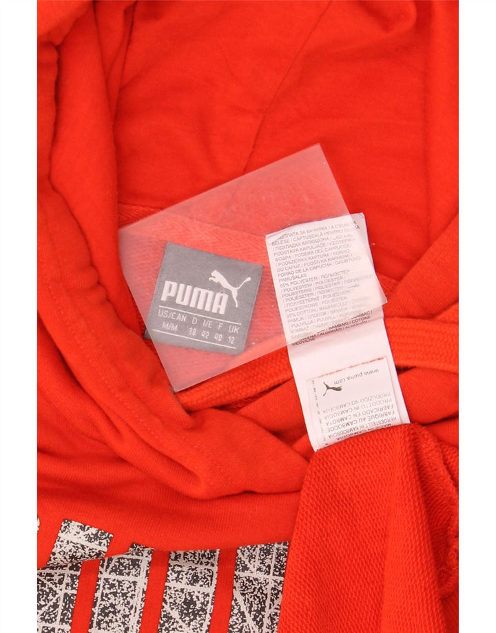 Puma Womens Graphic Hoodie Pullover UK 12 Mittelrotes Polyester
