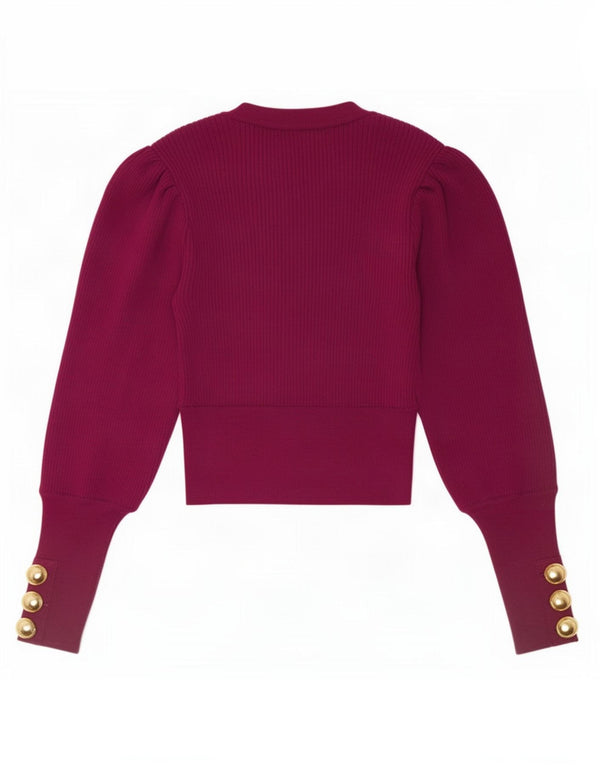 Zara Damen Crop Crew Neck Pullover Pullover UK 12 Mittellila