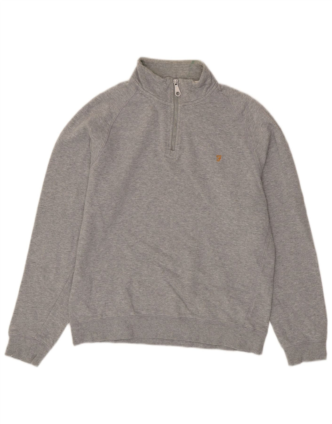 Farah Damen-Sweatshirt mit Reißverschluss am Hals, UK 16, Größe L, Grau, Baumwolle