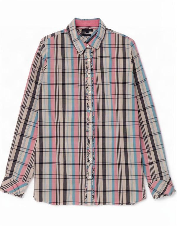 Tommy Hilfiger Damen-Hemd, US 12, groß, mehrfarbig, kariert, Baumwolle