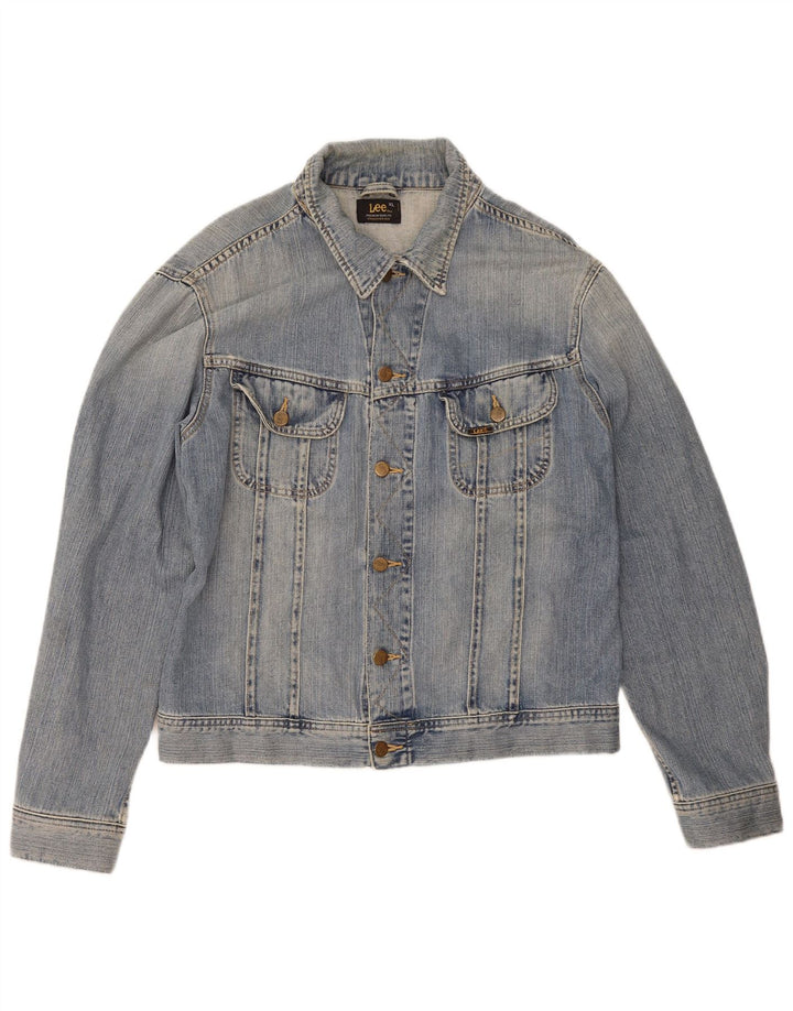 Lee Herren Jeansjacke UK 42 XL Blaue Baumwolle