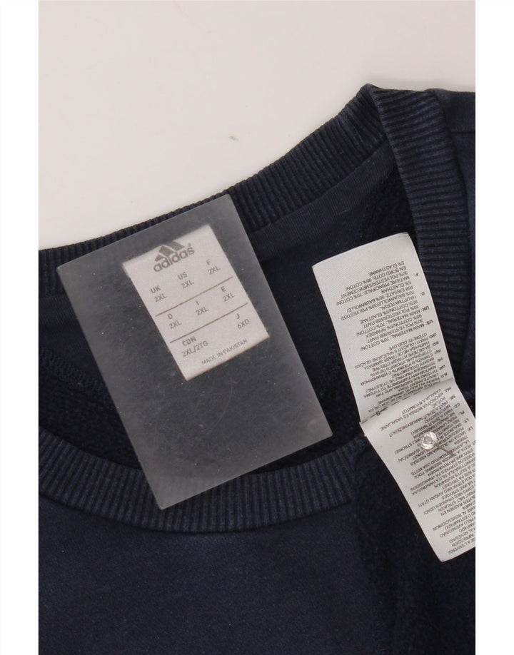 Adidas Herren Grafik Sweatshirt Pullover 2XL Marineblau Colourblock Baumwolle