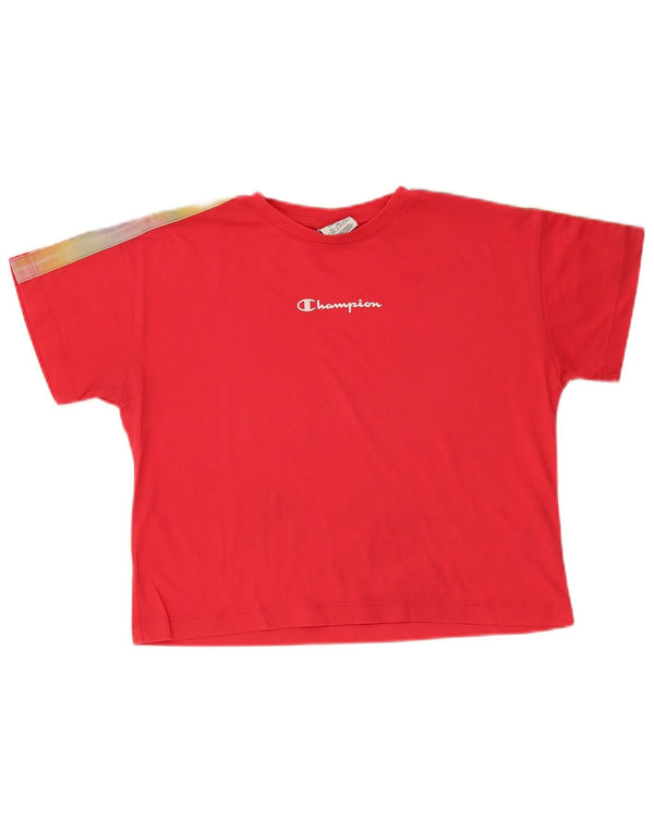 Champion Damen-T-Shirt in Übergröße mit Grafik, UK 10, Größe S, Rot, Farbblock