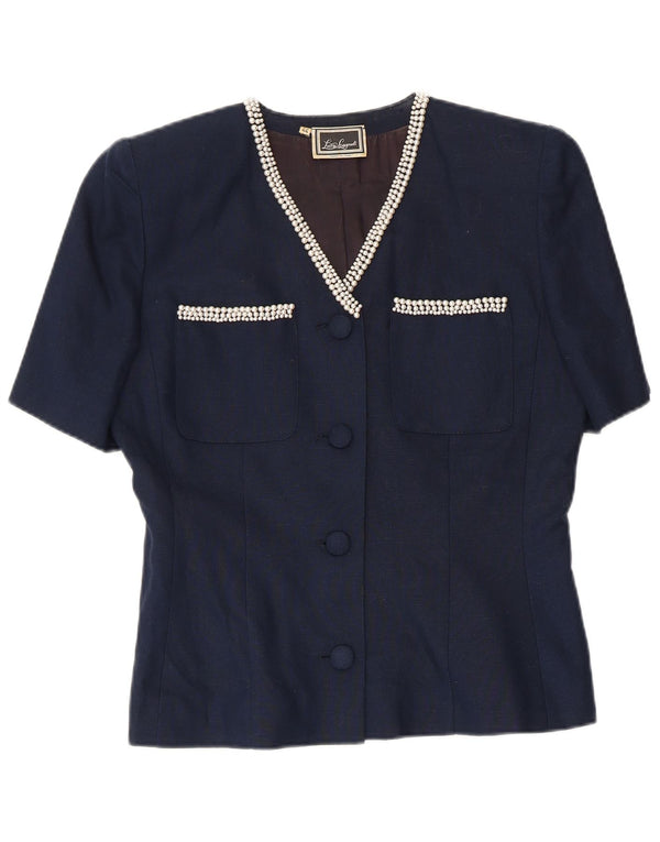 LUISA SPAGNOLI Damen 4-Knopf-Blazerjacke IT 44 Mittelmarineblau