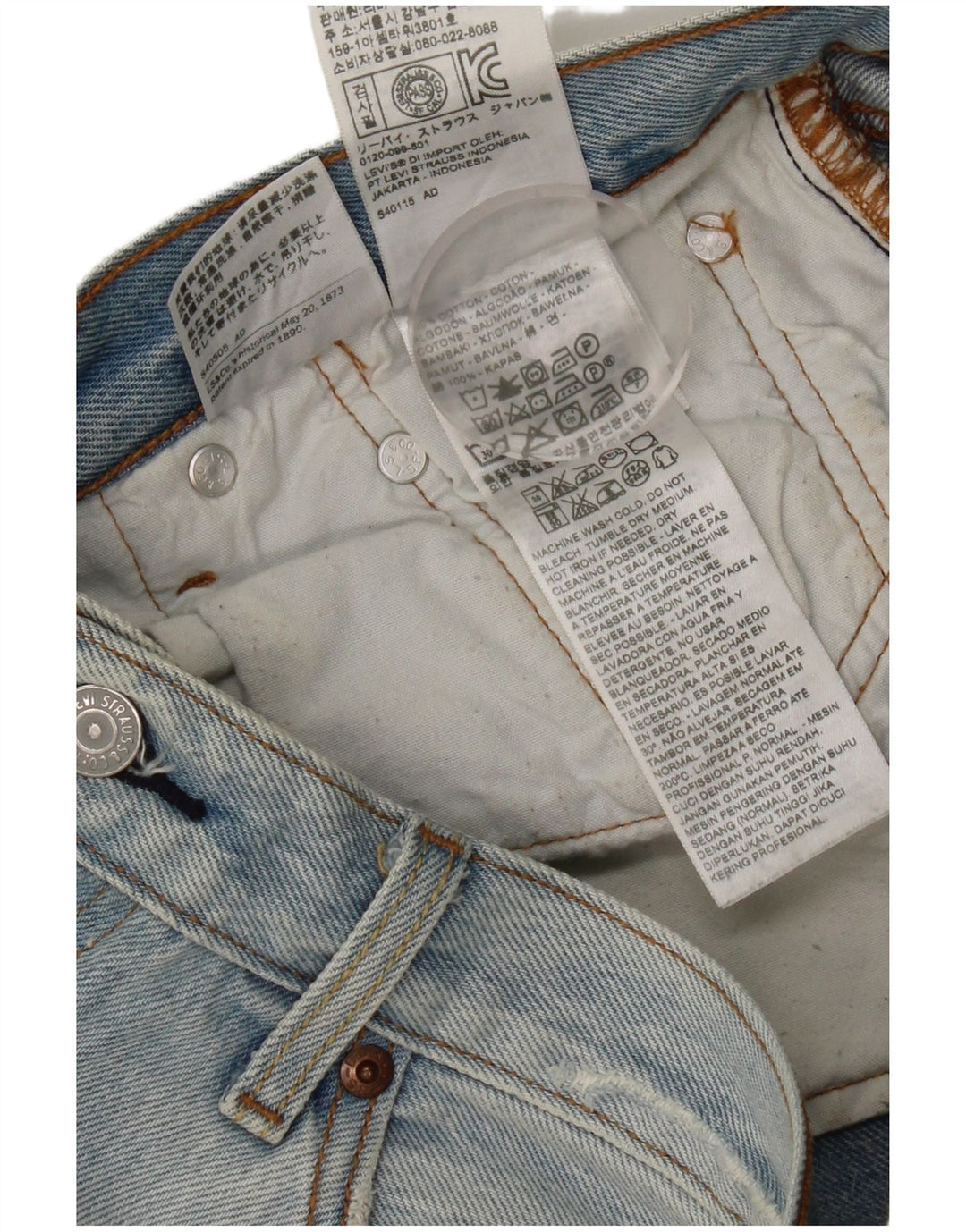 Levi's Herren 501 Distressed Straight Jeans W27 L27 Blaue Baumwolle