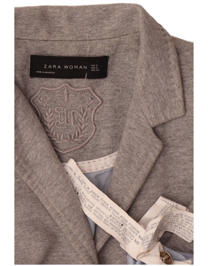 Zara Damen-Blazer mit 2 Knöpfen, Gr. 10, Größe S, Grau, Polyester