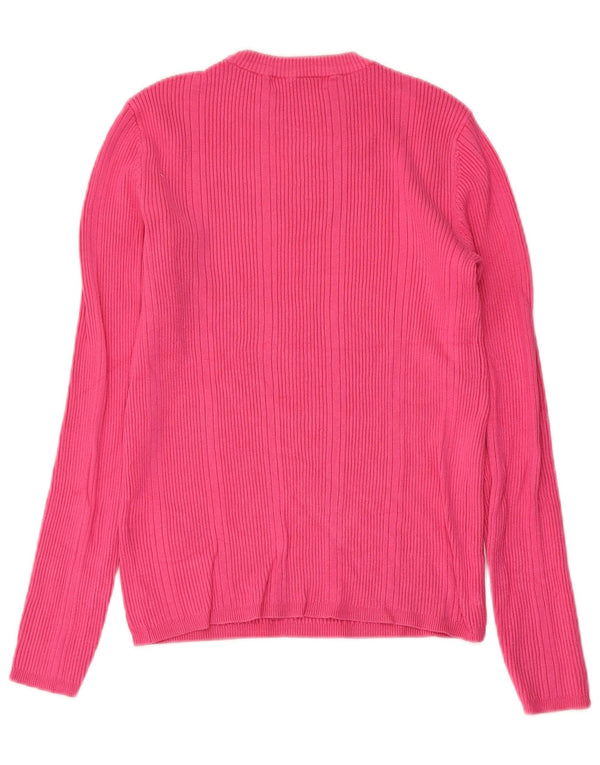 Marks & Spencer Damen-Pullover mit Rundhalsausschnitt, Gr. 10, Größe S, rosa Viskose