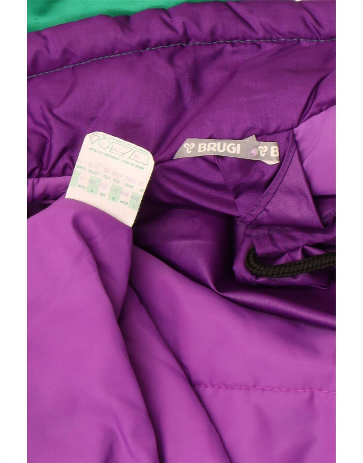 Brugi Damen-Skioverall IT 48 XL Grüner Farbblock-Polyester-Retro
