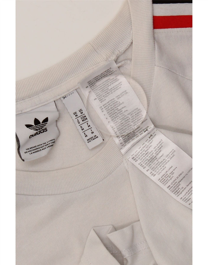 Adidas Herren Grafik-T-Shirt-Oberteil aus mittelweißer Baumwolle