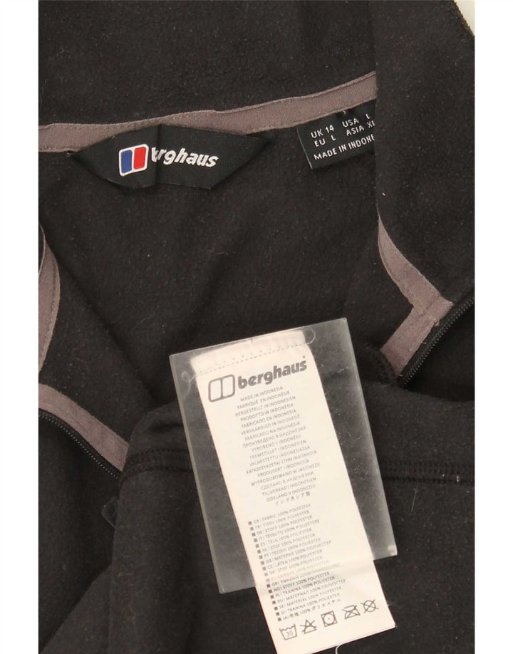 Berghaus Damen-Fleecepullover mit Reißverschluss am Hals, UK 14, Größe L, Schwarz, Polyester