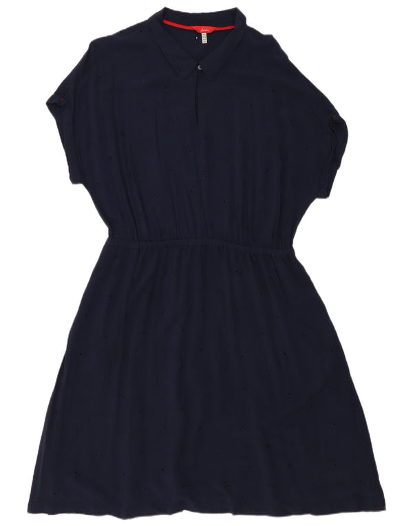 Joules Damen A-Linien-Kleid UK 18 XL Marineblaue Viskose