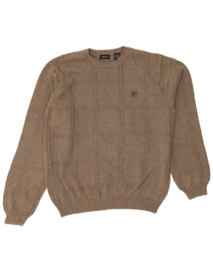Izod Herren-Pullover mit Rundhalsausschnitt, groß, beige Baumwolle