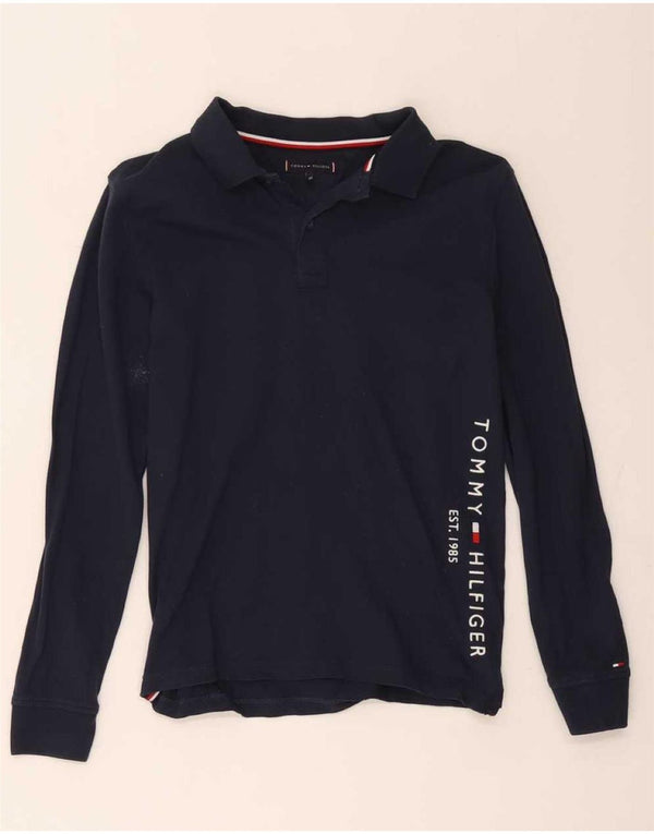 Tommy Hilfiger Langarm-Poloshirt mit Grafik für Jungen, 11–12 Jahre, Marineblau