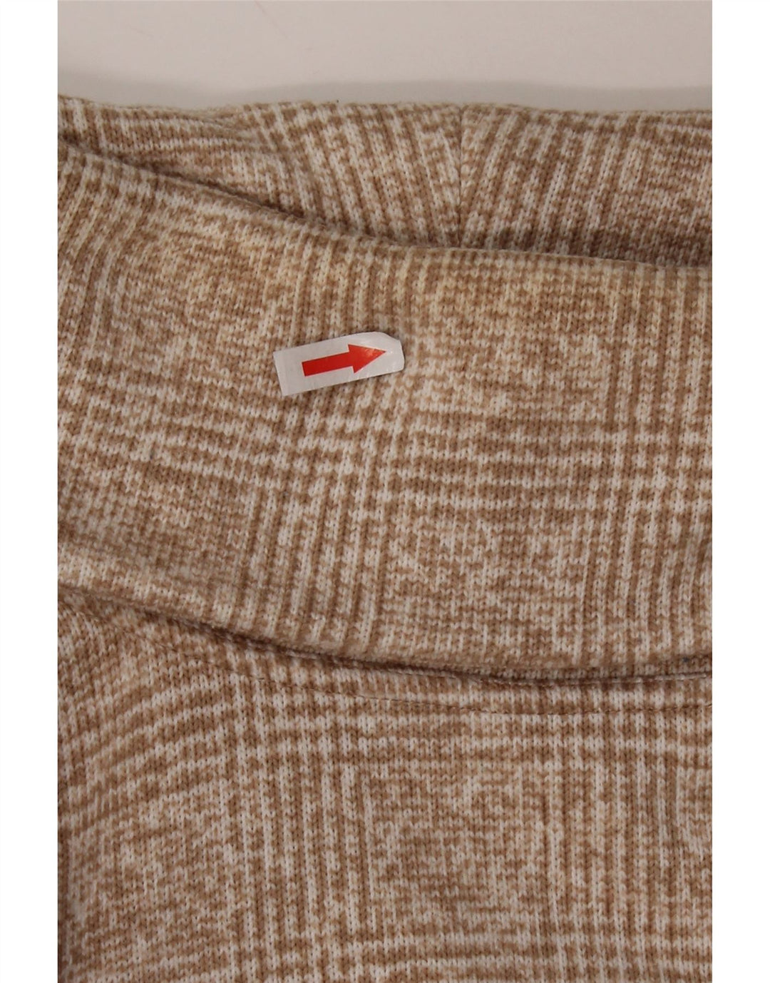 J. CREW Damen-Pullover mit Rollkragen, UK 14, mittelbeigefarbenes Karomuster, Polyester