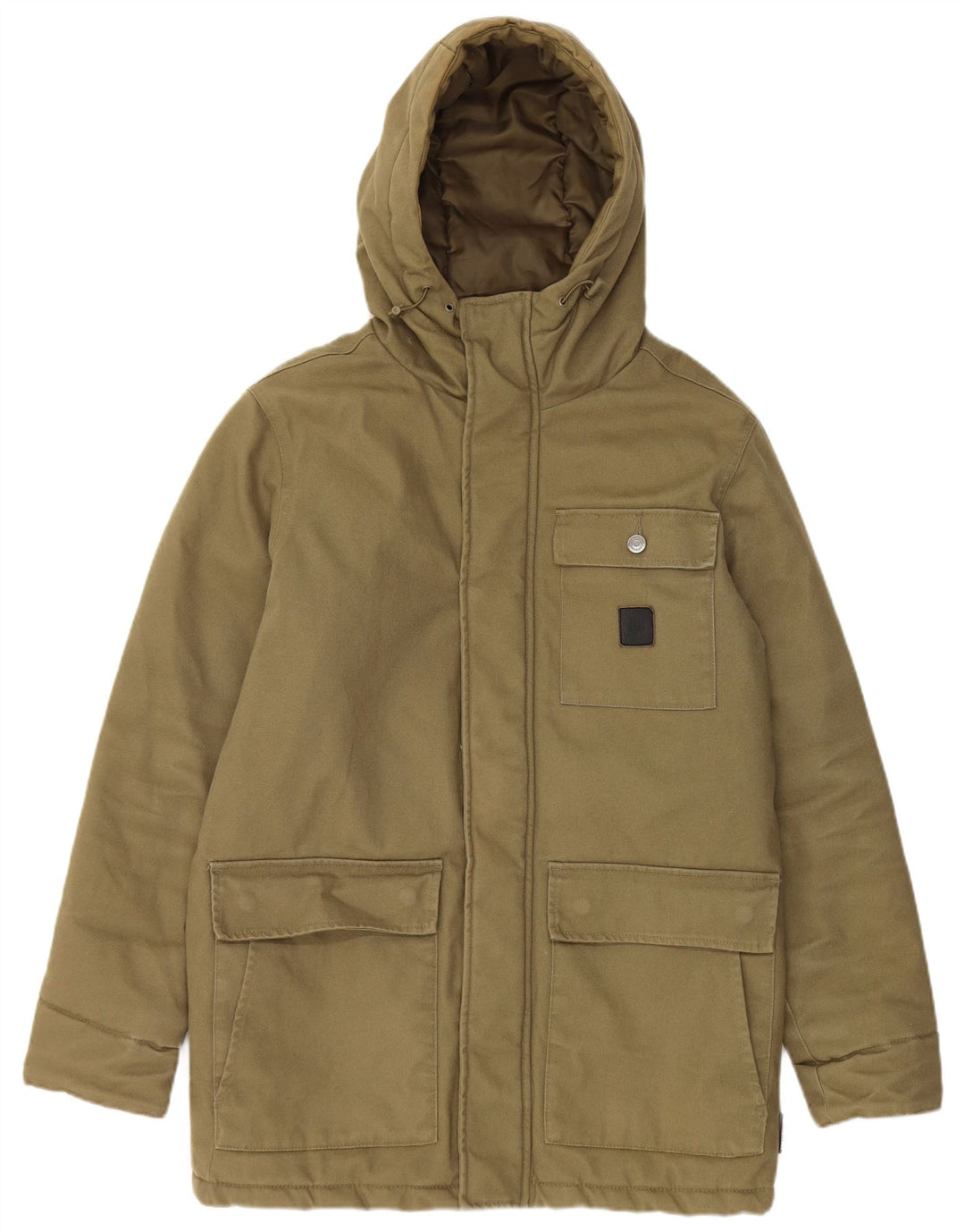 DC Herren Parka mit Kapuze, UK 36, Größe S, Khaki, Baumwolle