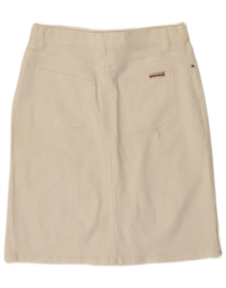 Marlboro Classics Damen Jeansrock IT 42 Medium W28 Weiße Baumwolle