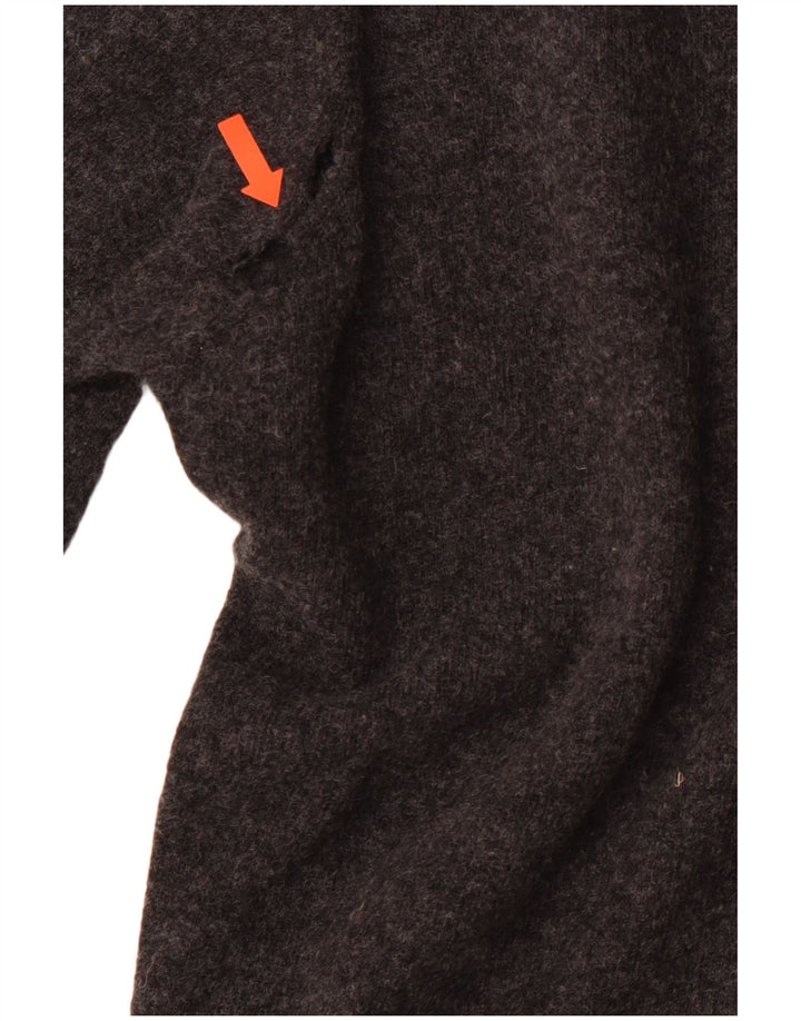 LACOSTE Herren-Pullover mit V-Ausschnitt, Größe 4, mittelgraue Schurwolle