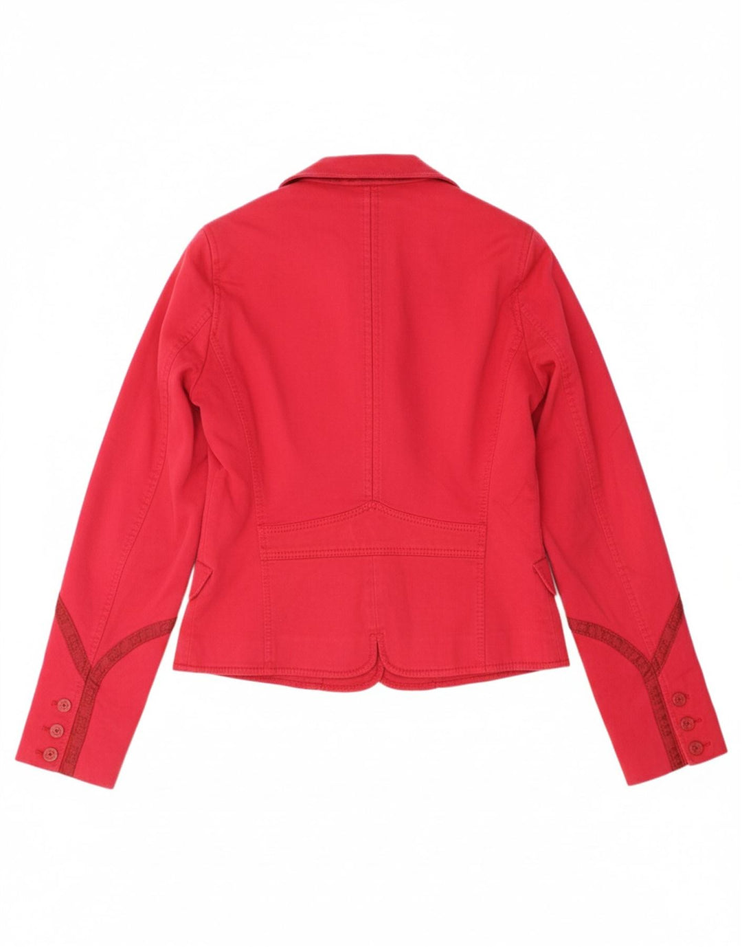 CNC COSTUME NATIONAL Womens 2 Button Blazer Jacket IT 42 Medium Red Cotton