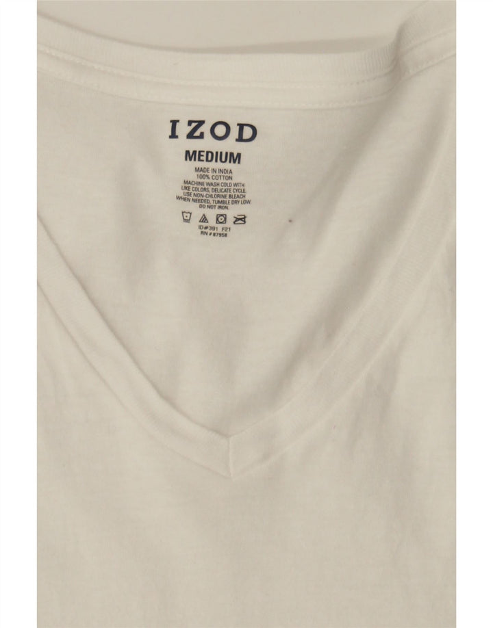 IZOD Mens T-Shirt Top Medium White Cotton Vintage Izod and Second-Hand Izod from Messina Hembry 