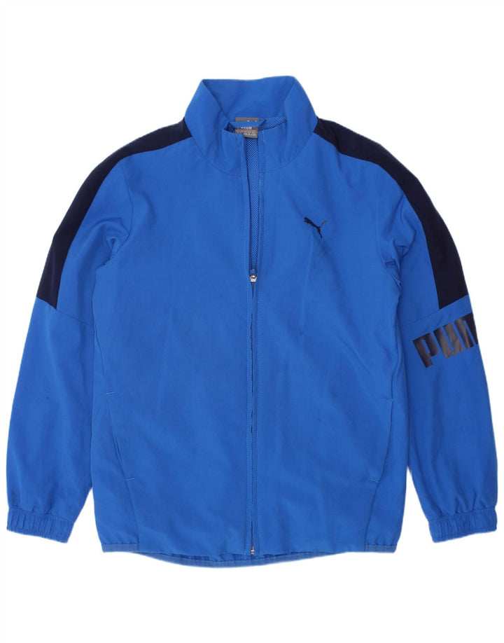 PUMA Jungen Grafik-Trainingsanzug-Top-Jacke, 7–8 Jahre, blauer Farbblock