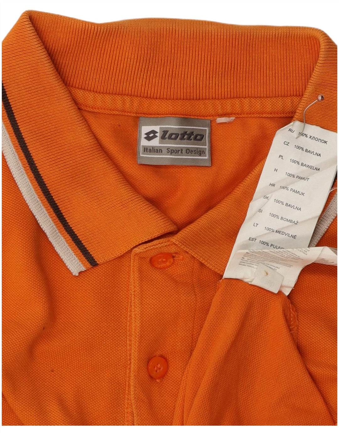 LOTTO Herren-Poloshirt, groß, orange, Baumwolle