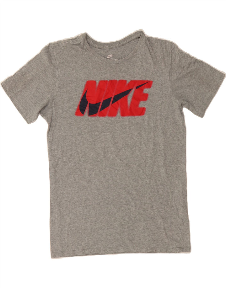 NIKE Womens Athletic Cut Graphic T-Shirt Top UK 10 Small Grey Vintage Nike and Second-Hand Nike from Messina Hembry 