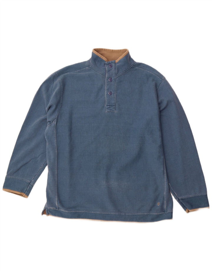 ANIMAL Herren-Sweatshirt mit Knopfkragen, XL, blau, Baumwolle