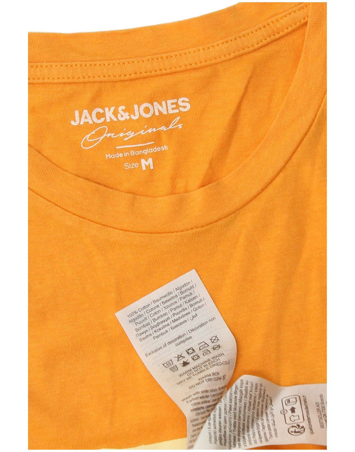 Jack & Jones Herren Grafik-T-Shirt-Oberteil aus mitteloranger Baumwolle