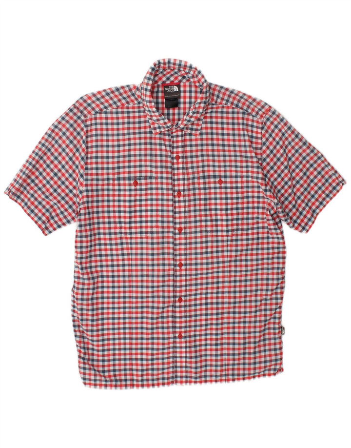 The North Face Herren-Kurzarmhemd aus mittelroter Karo-Baumwolle