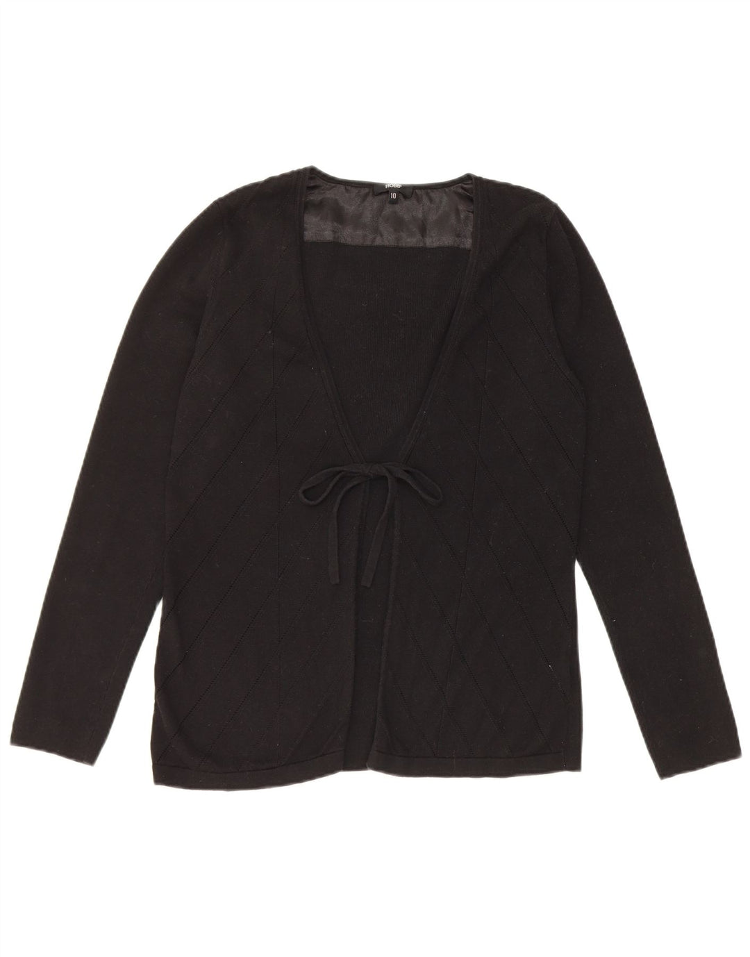 Hobbs Damen-Cardigan zum Binden vorne, Gr. 10, Größe S, Schwarz, Baumwolle