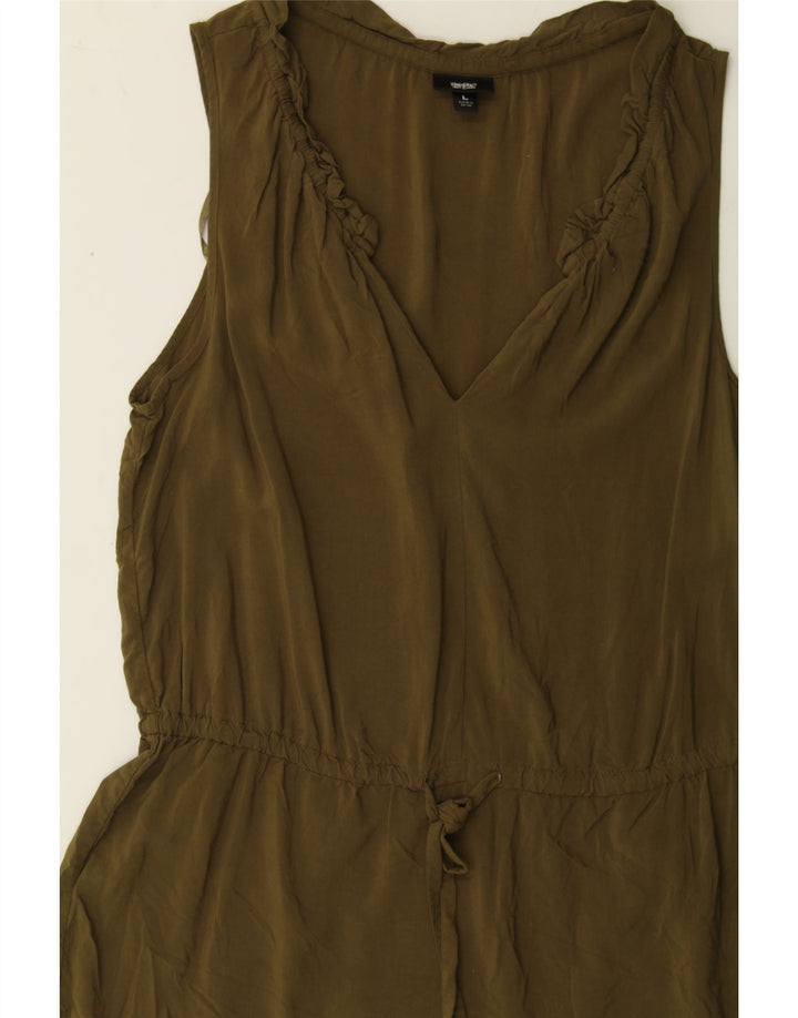 MOSSIMO Womens Sleeveless Blouse Top UK 16 Large Khaki Rayon Vintage Mossimo and Second-Hand Mossimo from Messina Hembry 