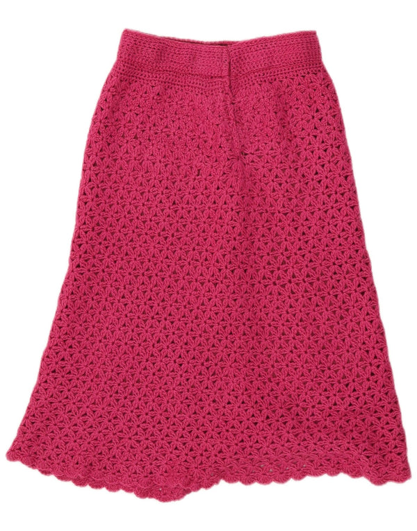 Vintage Damen Strick-A-Linien-Rock W28 Mittelrosa
