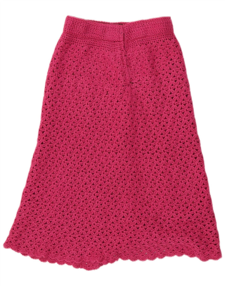 Vintage Damen Strick-A-Linien-Rock W28 Mittelrosa