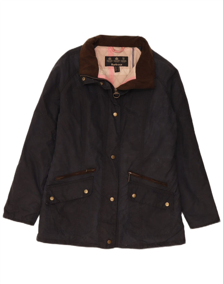 Barbour Damen-Windbreaker-Jacke, UK 14, große marineblaue Baumwolle