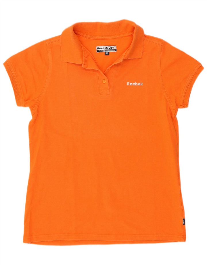 Reebok Damen Poloshirt UK 12 Medium Orange Baumwolle