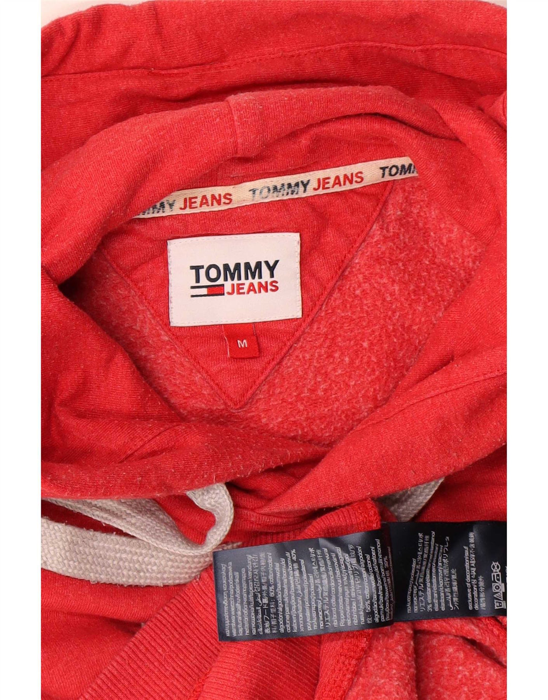 Tommy Hilfiger Herren-Kapuzenpullover mit Grafik, mittelrote Baumwolle