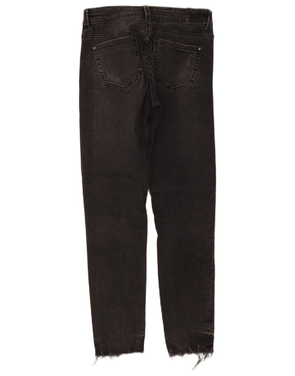 ZARA Damen Distressed Slim Jeans EU 34 2XS W24 L25 Grau
