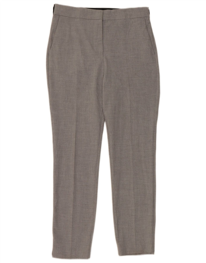 Zara Damen Tapered Chino Hose Medium W30 L28 Grau Polyester