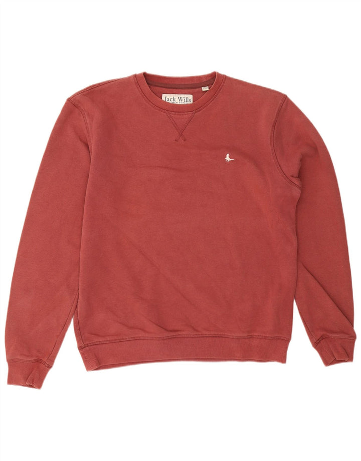 Jack Wills Herren-Sweatshirt-Pullover, mittlere Burgunder-Baumwolle