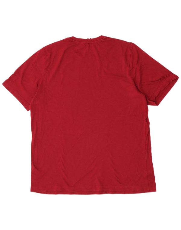 Adidas Herren T-Shirt Top XL Burgund Baumwolle Sport