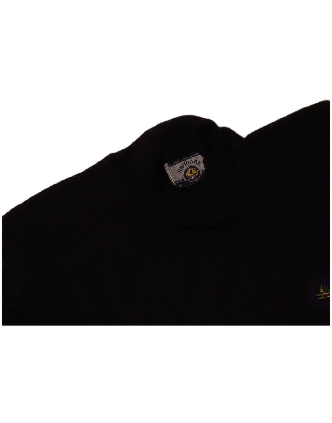 NAVIGARE Mens Roll Neck Jumper Sweater Medium Navy Blue