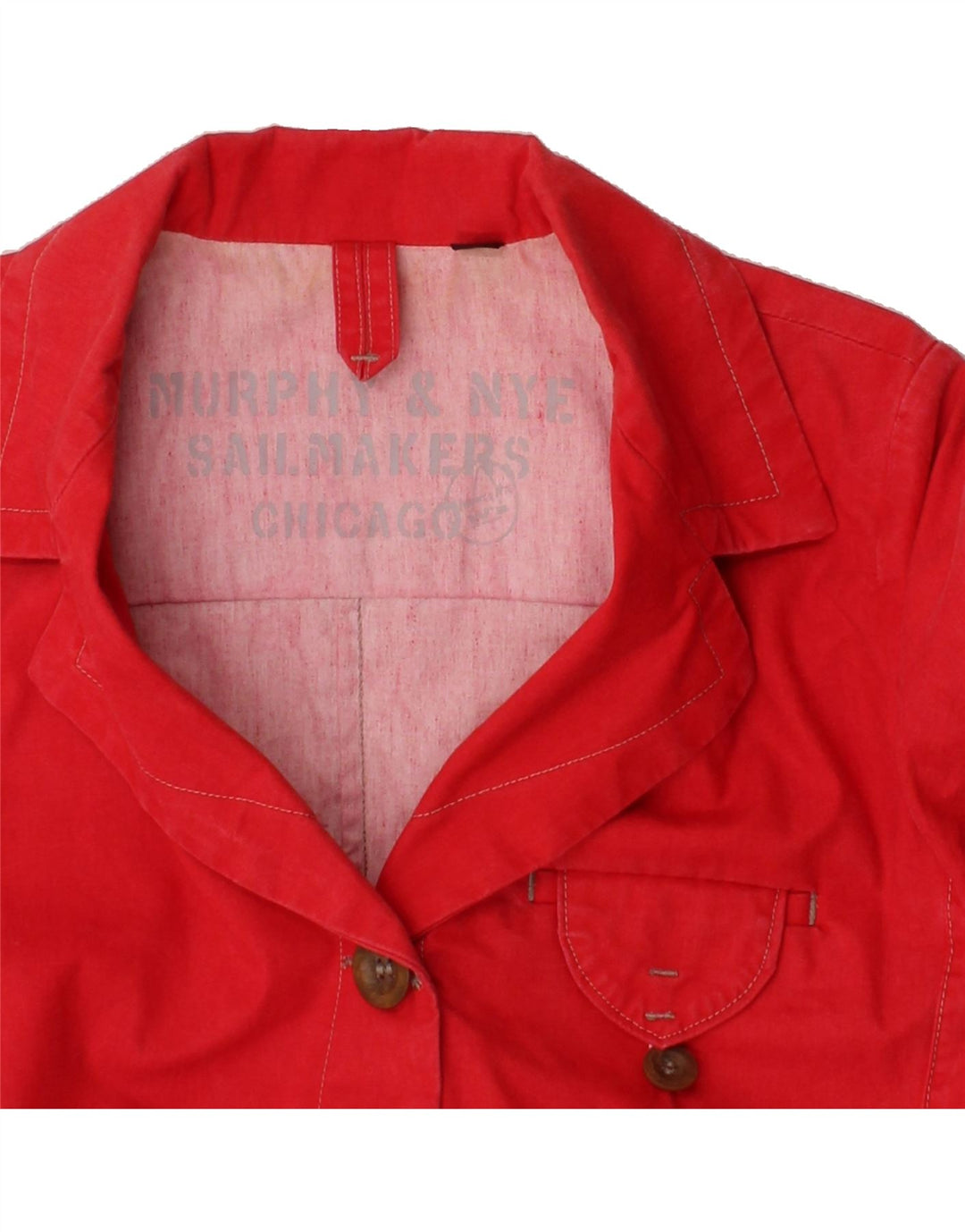 MURPHY & NYE Womens 4 Button Blazer Jacket UK 16 Large Red Cotton Vintage Murphy & Nye and Second-Hand Murphy & Nye from Messina Hembry 