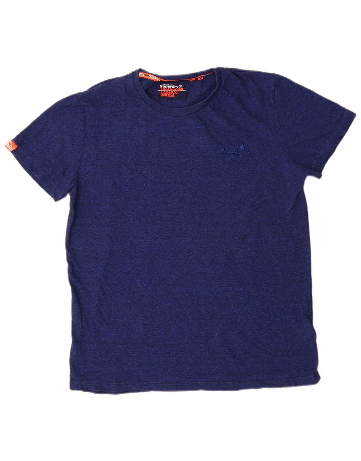 Superdry Herren T-Shirt-Oberteil aus Baumwolle in mittlerer Marineblau-Meseloptik