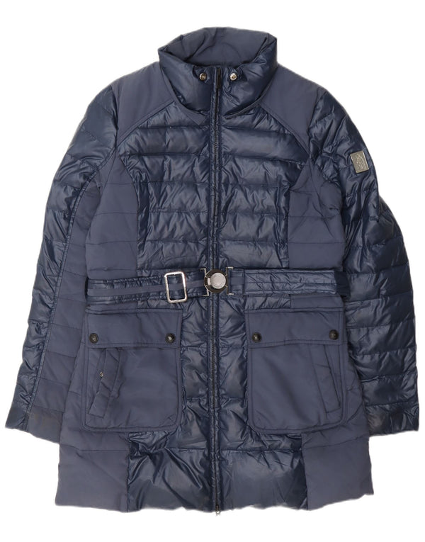 Refrigue Damen Wattierter Mantel UK 14 Large Marineblau Polyester
