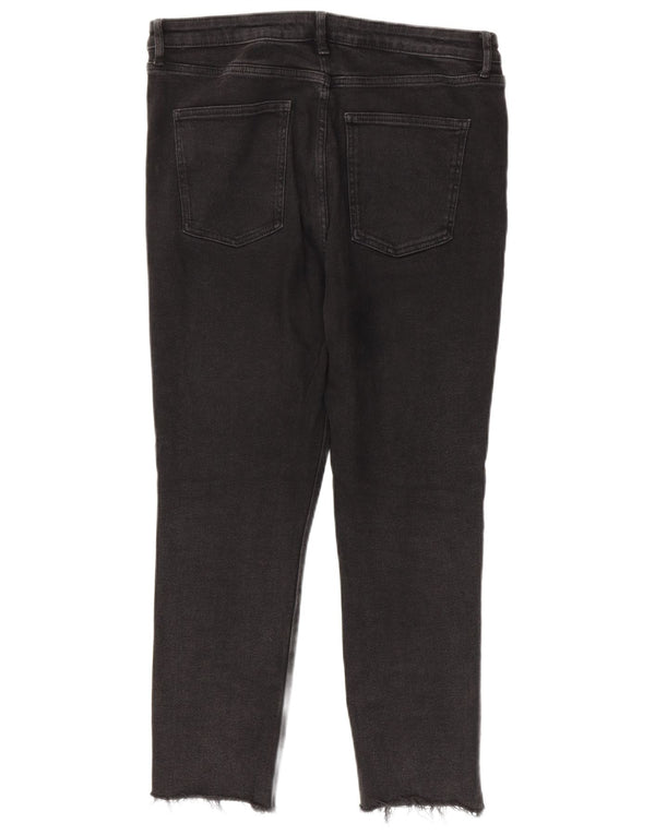 Zara Damen Crop Skinny Jeans EU 44 XL W34 L26 Schwarz