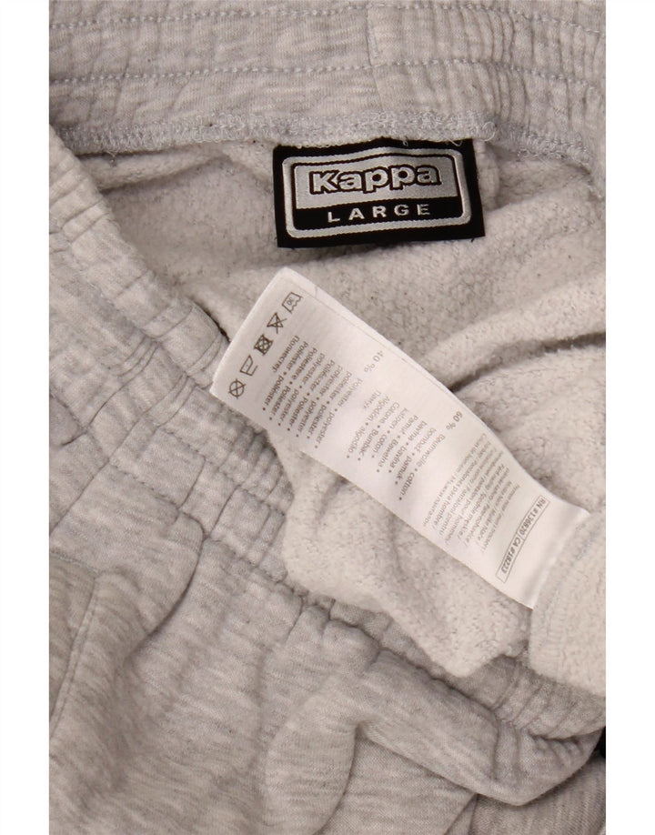 Kappa Herren-Trainingshose mit grafischem Muster, große graue Baumwolle