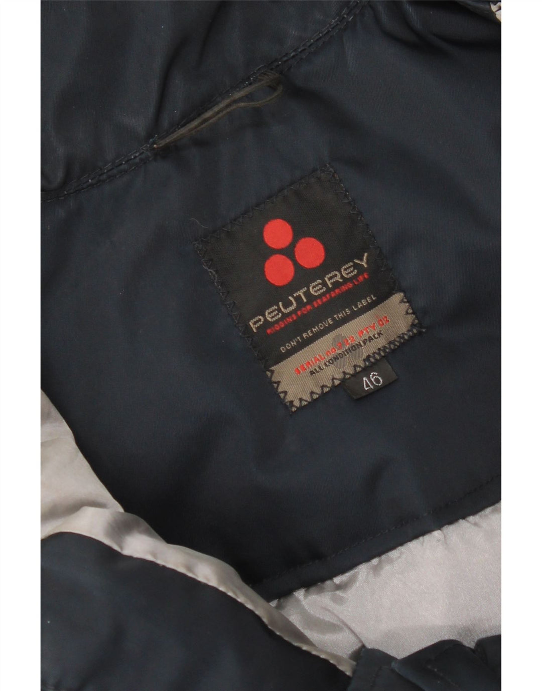 PEUTEREY Damen Wattierte Jacke IT 46 Large Marineblau Polyester