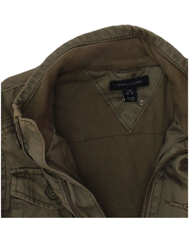 Tommy Hilfiger Militärjacke für Jungen, 6–7 Jahre, Größe S, Khaki, Baumwolle